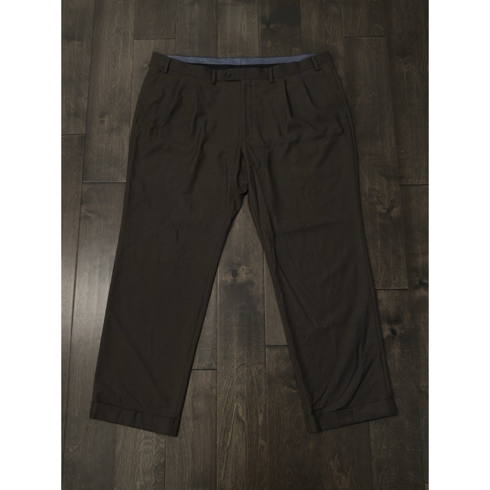 Ralph Lauren Brown‎ Pleated Front Dress Pants Mens Size 42X31 Pockets Cuffed